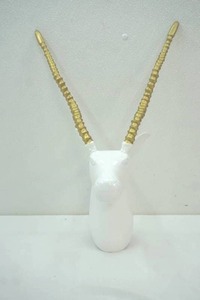 lot 295 image: Metal Antelope with Gold Horns wall hanging