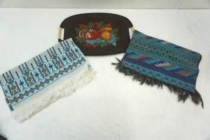 lot 340 image: Vintage Tray and Woven Table Runners