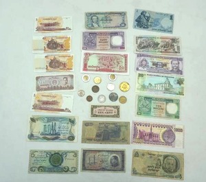 lot 343 image: Foreign Paper Bills, Coins, and tokens-(not foreign)