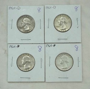 1964 Silver Quarters (4ct)
