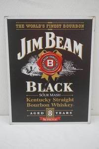 lot 408 image: Metal Sign Jim Beam Black 12.5x16