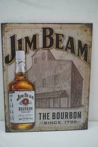 lot 409 image: Metal Sign Jim Beam The Bourbon Since 1795 12.5x16