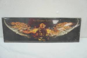 lot 410 image: Metal Sign No Greater Love 20x6.5