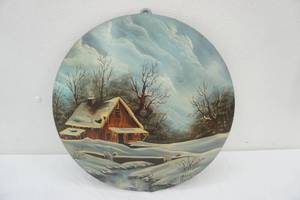 lot 412 image: Hand Painted Metal Wall Decor