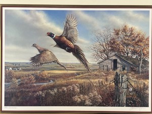 Framed Signed James A. Meger Club Pheasant Art Print Hors Commerce