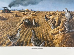 lot 12 image: Les C. Kouba Signed Limited Edition Print Sharptails at Harvest Time No. 13262000