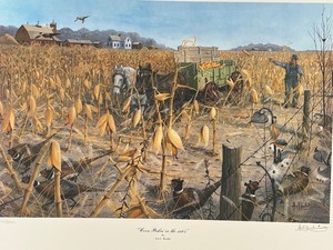 lot 16 image: Les C. Kouba Signed Limited Edition Print Corn Pickin in the 1930s No. 4