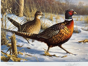 lot 28 image: 1991 Minnesota Pheasant Habitat Stamp Print by James Hautman, Signed and Numbered