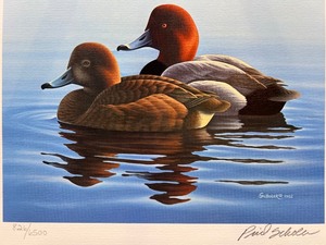 lot 36 image: 1982 Phil Scholer Signed Limited Edition Redhead Duck Art Print 8266500