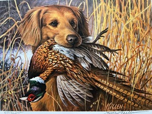 lot 39 image: James Killen Signed Limited Edition Print - 1985 Minnesota Pheasant Habitat Stamp Design