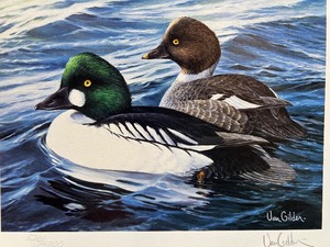 lot 60 image: Ron Van Gilder Signed Limited Edition Waterfowl Print with $5 Stamp 1987