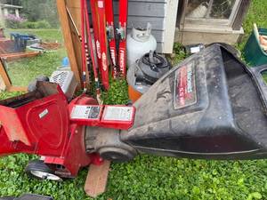 lot 16 image: Yard Machines 5.5 HP Chipper Shredder and Milwaukee 8in Drill Press
