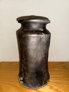 lot 31 image: Signed Black Stoneware Pottery Jar with Lid by Douglas Johnson