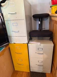 lot 56 image: Set of 3 Metal Filing Cabinets
