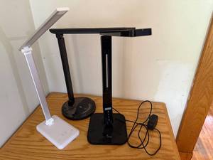 lot 93 image: Set of 3 Adjustable LED Desk Lamps with Touch Controls