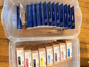 lot 98 image: Lot of Epson Printer Ink Cartridges Assorted Models and Colors