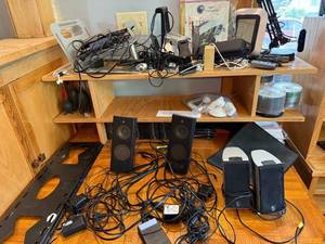 lot 116 image: Large Mixed Lot of Computer Accessories, Speakers, Cables, and Stands