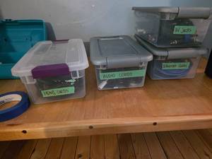 lot 128 image: Collection of HDMI, Audio, AV, Ethernet Cords and Assorted Batteries