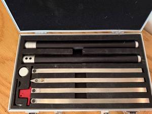 lot 146 image: Precision Aluminum Angle Measuring Tool Set in Metal Case