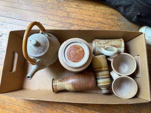 lot 178 image: Handmade Studio Pottery Tea Set and Mugs Collection Signed