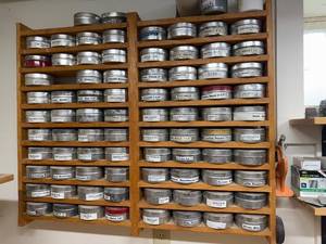lot 250 image: Collection of Metal Tins with Assorted Woodworking Tools