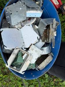 lot 337 image: Collection of Metal Electrical Boxes and Covers