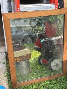lot 344 image: Rectangular Wood-Framed Wall Mirror