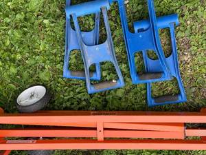 lot 347 image: PortaMate Folding Saw Table with 4 blue panel carriers
