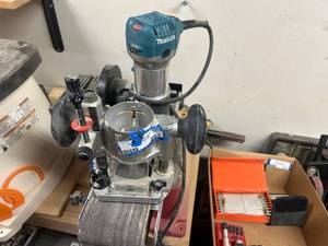 lot 207 image: Makita Wood Router with Adjustable Base and Handles