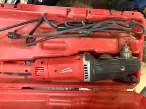 lot 213 image: Milwaukee Super Hawg Right Angle Drill with Case