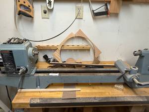 lot 217 image: Delta 12 Inch Variable Speed Wood Lathe Model 46-700