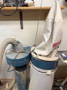 lot 225 image: JDS Equipment Woodshop Dust Collector with Hose and Collection Bag