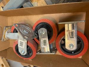 lot 226 image: Set of 4 Rigid 6 Inch Polyurethane Casters 800lb Capacity