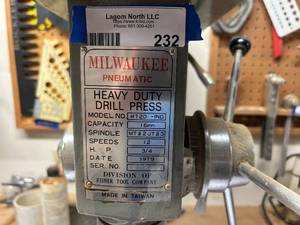 lot 232 image: Milwaukee Pneumatic Heavy Duty Drill Press Model H120-IND
