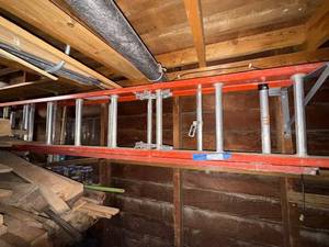 lot 308 image: Extension Ladder with Red Aluminum and Steel Construction