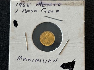 lot 3 image: 1865 Mexico 1 Peso Gold Coin