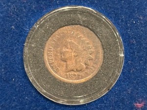 lot 6 image: 1877 Indian Head Cent KEY DATE Only 852,500 Minted