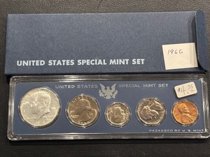 lot 10 image: 1966 Special Mint Set 40% Silver Kennedy