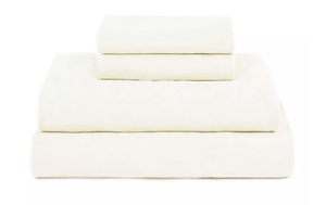 lot 20 image: Cream Color Queen 100% French Linen Sheet Set  BOKSER HOME