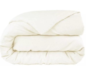 lot 37 image: Cream Cal King  100% French Linen Duvet Cover  BOKSER HOME