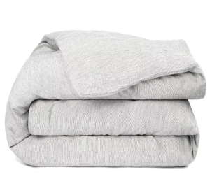 lot 43 image: Shadow Pinstripe Twin  Twin XL 100% French Linen Duvet Cover 810098939768