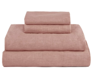 lot 54 image: King Color Clay 100% French Linen Sheet Set  BOKSER HOME