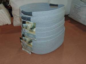 lot 80 image: 6 Pack Members Mark Rope Basket - Gray 15x12x6