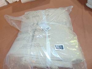 lot 84 image: King French Linen Box Stitch Quilt  BOKSER HOME Color Putty Heather