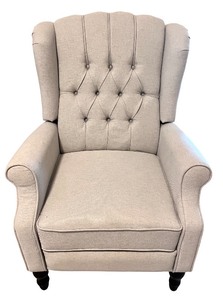 lot 40 image: Upholstered Wingback Armchair with Button Tufting