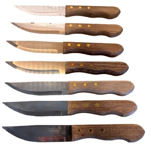 lot 56 image: Set of 7 Tramontina Stainless Steel Steak Knives with Wooden Handles