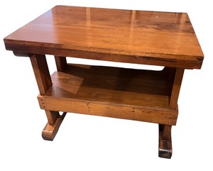 lot 109 image: Solid Wood Side Table with Lower Shelf