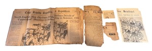 lot 118 image: Collection of Antique Newspapers and Newspaper Clippings 1860s Cedar Rapids Republican & More