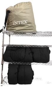 lot 129 image: Intex Air Mattress with Carry Bag and 2 Black Sleeping Bags