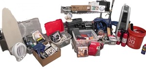 lot 130 image: Large Household Miscellaneous Lot with Tools, Electronics, and Small Appliances